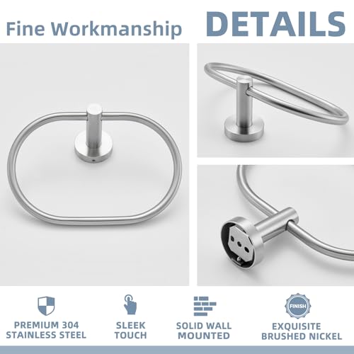 Swivel Hand Towel Holder for Bathroom (Brushed Nickel)