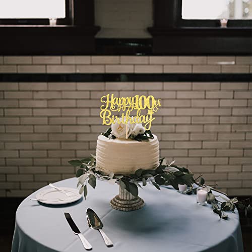 1 PCS Happy 100th Birthday Cake Topper (Gold / 100th)