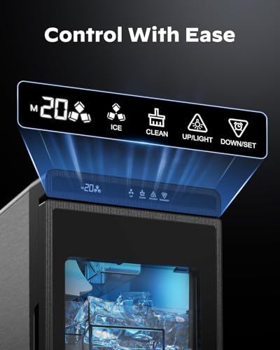 Clear Ice Cube Maker Countertop (Elegant Black / Cube Ice Maker)