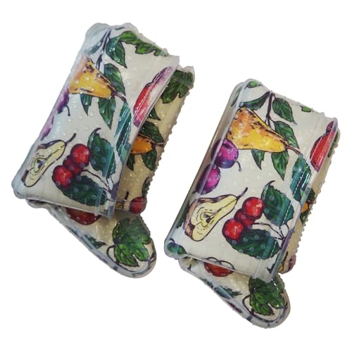 Oven Mitts with Transparent Clear Silicone Shell and Nice Friut Flower Printing (Oven mitts / Fruit Flower)