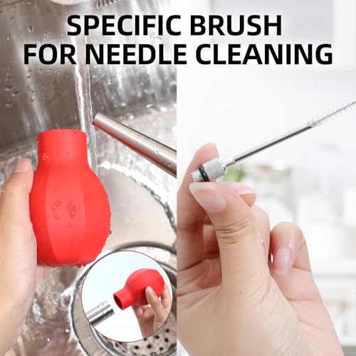 Large Turkey Baster with Cleaning Brush & Needle (Red)
