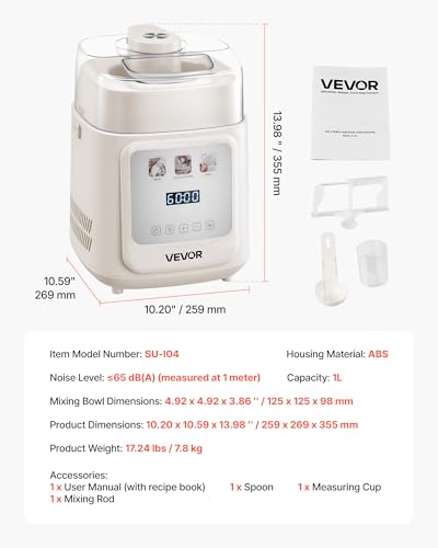 Upright Automatic Ice Cream Maker with Built (Vertical 1 Quart)