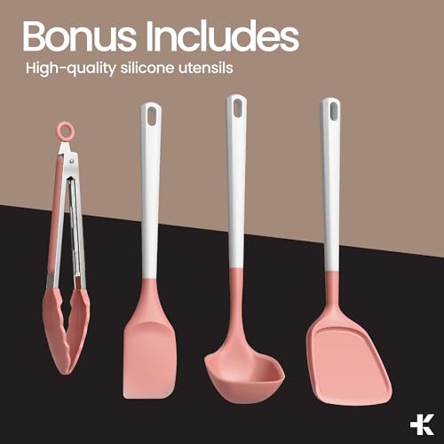 Bakken 12 Piece Ceramic Cookware Set (Pink / Pack of 12)