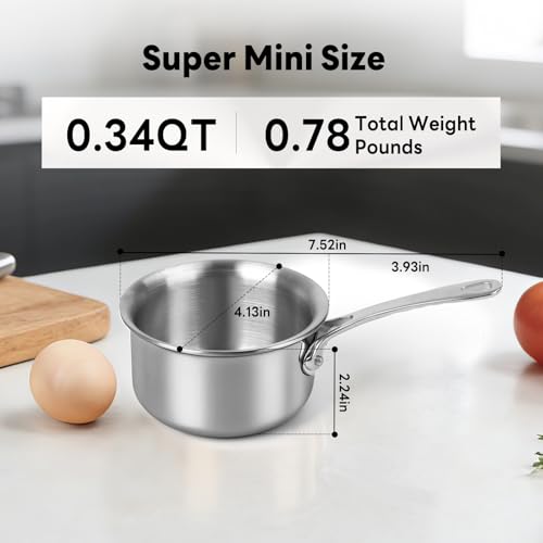 Mini Sauce Pan with Lid (0.34 QT / Silver)