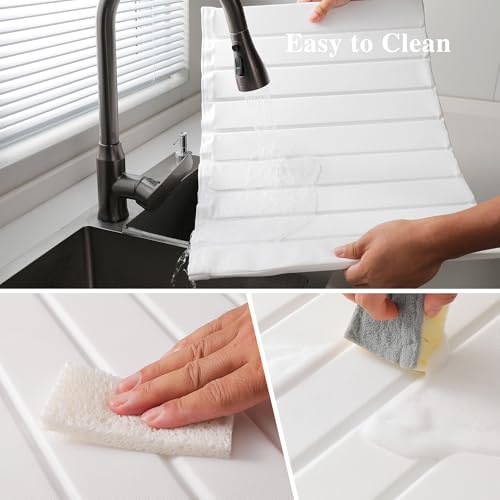 Stone Drying Mat for Kitchen Counter (White / 24.8" x 15.7")