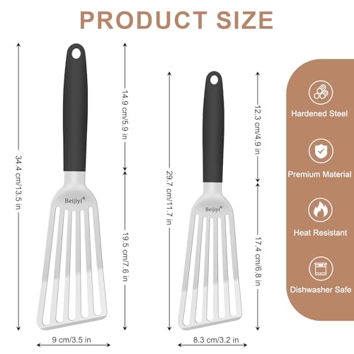 2 Pack Stainless Steel Fish Spatula (Large - 13.5" + Small - 11.7")