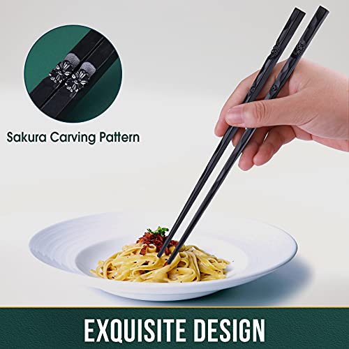 5 Pairs Japanese Fiberglass Chopsticks (Black Cherry)