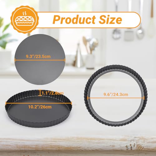 Tart Pan 10 Inch with Removable Bottom (Black-Round-1 pack / 10 Inch)