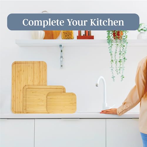 3 Piece Bamboo Cutting Board Set