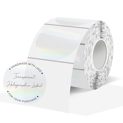 1.5" Round Transparent Thermal Label Stickers (Holographic Transparent / circle-1.5 inch)