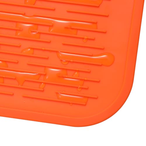 Silicone Dish Drying Mat for Multiple Usage (Orange / 36"L x 18"W)