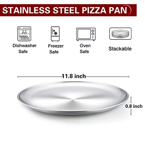 Pizza Pan 12 inch Stainless Steel Pizza Pan Set of 3 (12 Inch)