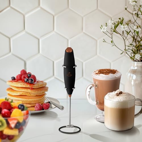 Zulay Powerful Milk Frother for Coffee with Upgraded Titanium Motor (Honey Bee / OG Frother)