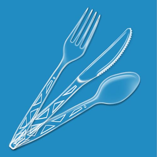 Disposable Clear Plastic Cutlery Set (Large Pack)