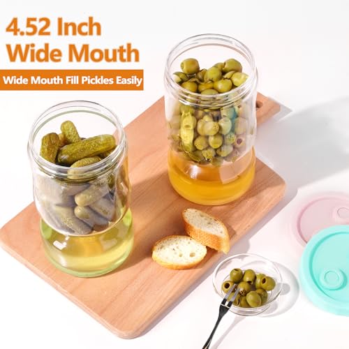 Pickle Jar with Strainer Flip (3-Pink / 64.2oz 1pc)