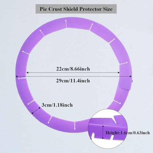 Adjustable Pie Crust Shields Baking Protectors (Purple-1pcs)