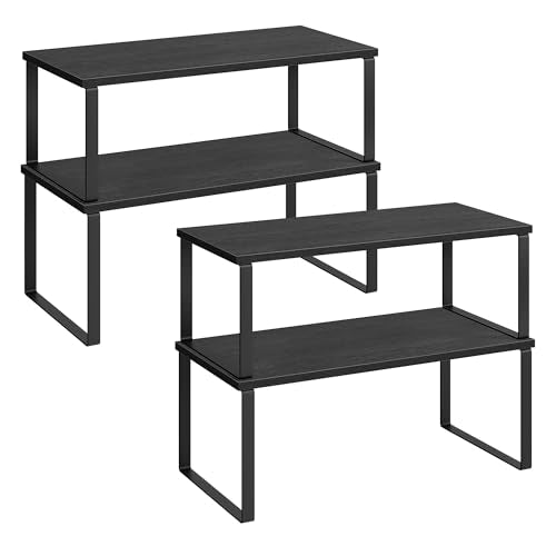 Cabinet Organizer Shelf (Ink Black + Ebony Black / 2*L (5.4"H) + 2*L (6.2"H))