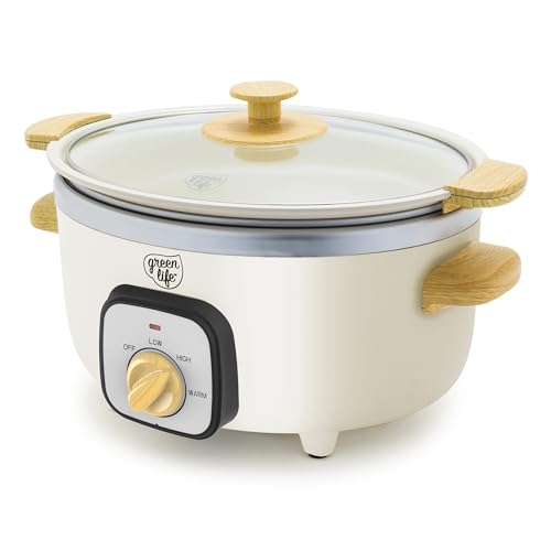 3.5QT Ceramic Nonstick Slow Cooker (Cream / 3.5 Quarts)