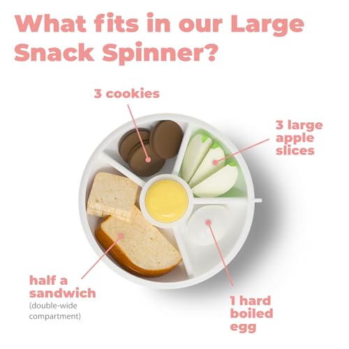 Kids Large Snack Spinner Slide Bundle with Hand Strap and Sticker Sheet (Mint Green / Large - Slide)
