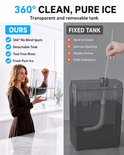 Nugget Ice Maker Countertop with APP & Voice Control (Gloss Silver / 44 lbs)