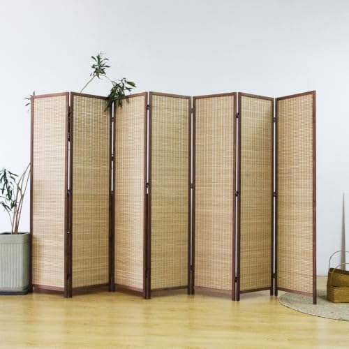 7 Panel Bamboo Room Divider Screen (Brown / 7 Panel)