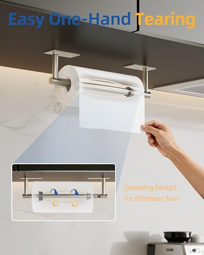 Paper Towel Holder Under Cabinet (Sliver / One Hand Tear - Rectangle)
