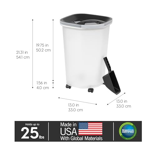 Dog Food Storage Container (25 lbs / Black)