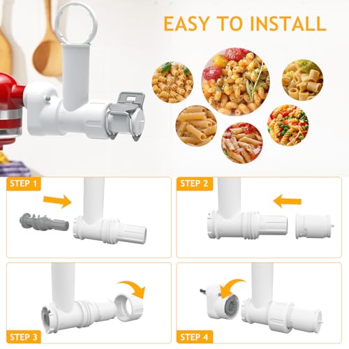 Pasta Maker Attachment for Kitchenaid Stand Mixer with 6 Different Shapes of Pasta Outlet