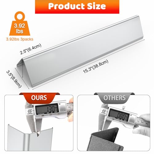 7635 15.3 Inch Flavorizer Bars for Weber Spirit I and II 200 Series Replacement Parts (15.3"×3.5"×2.52" - 7635 Spirit 200)