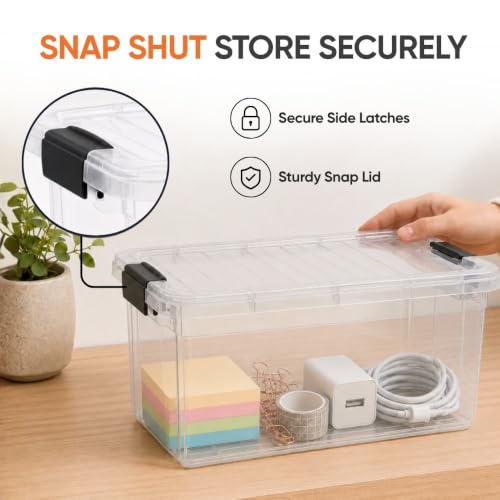 2.5 Quart Clear Plastic Storage Boxes with Lids (2.5 Quart)