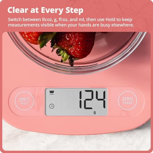 Food Scale Slim & Compact Build (Coral Pink)