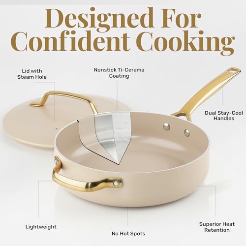 4Qt Saute Pan with Lid (Cream White / 4 Qt)