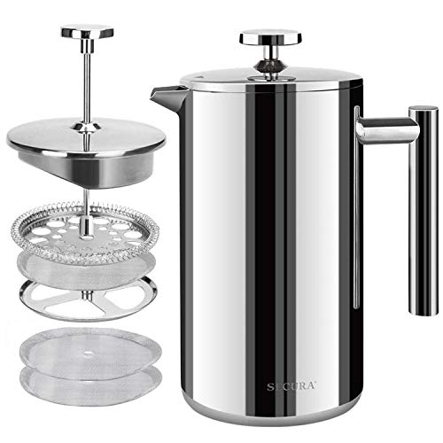 French Press Coffee Maker (Silver / 50 oz)