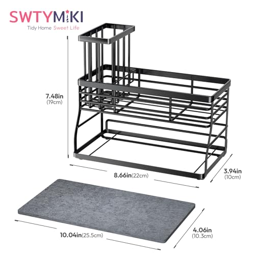 Sponge Holder for Kitchen Sink (Black-2 Tier)