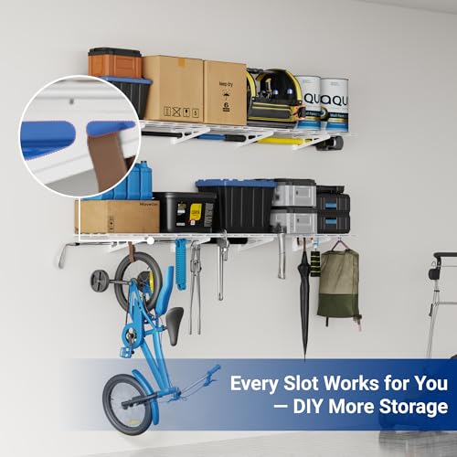 12-inch-by-72-inch Wall Shelf Garage Storage Rack Wall Mounted Floating Shelves,1x6ft,White, 2-Pack, Classic Series (White / 2 pack-1x6 ft)
