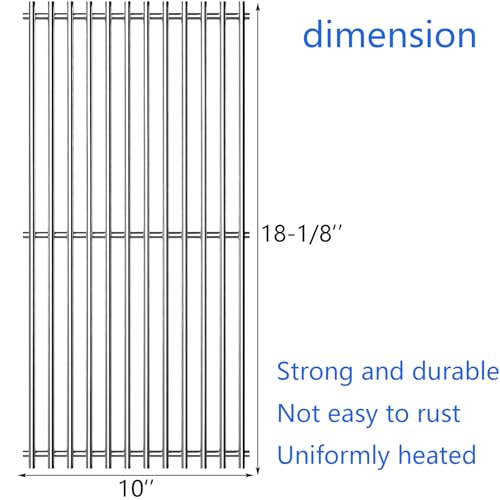 18-1/8" Stainless Steel Grates Replacement for Charbroil 463263110, 463268107, 463271309, 463271312, 463271313, 463271314, 463271315, 466231711, 466247310, 466247512 Kenmore Gas Grill (18 1/8 x 30 inch)