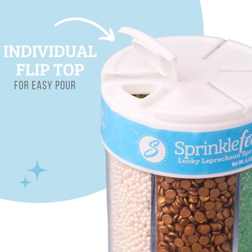 St Patricks Day 6 Cell Sprinkles Jar (Leprechaun)