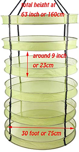 Herb Drying Rack Collapsible 2.5 ft Hanging Dry Net Rack for Hydroponic Herb Pot Vegetable Fruit Flower or Clothes Laundry