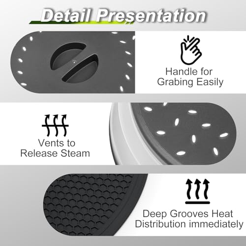 4 in 1 WENWELL Vented Collapsible Microwave Splatter Cover & Mat (2x10"cover & 2x10"mat)
