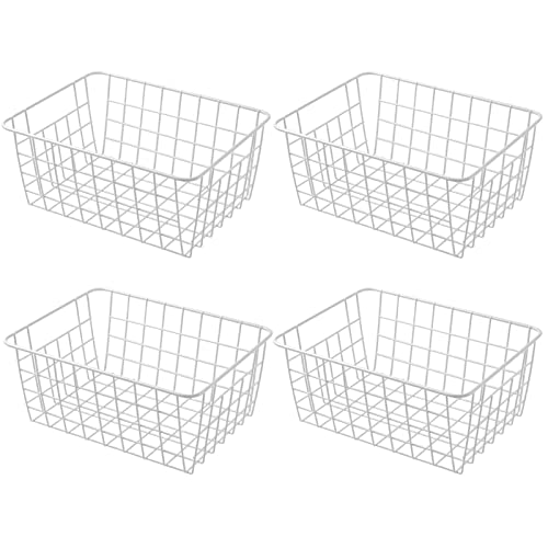 11" Upright Freezer Storage Baskets (White / 11"-4Pack)