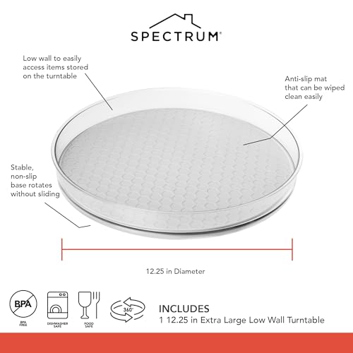XL Lazy Susan Organizer 12.25 in for Large Cabinet Fridge Pantry Table Shelf Bath Kitchen Organization