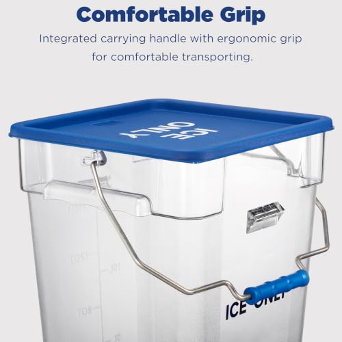 2 Pack 5.5 Gal Square Ice Tote Set with Lids and 64 oz Scoops (22.0 Qt 2-Pack(Blue Lids))