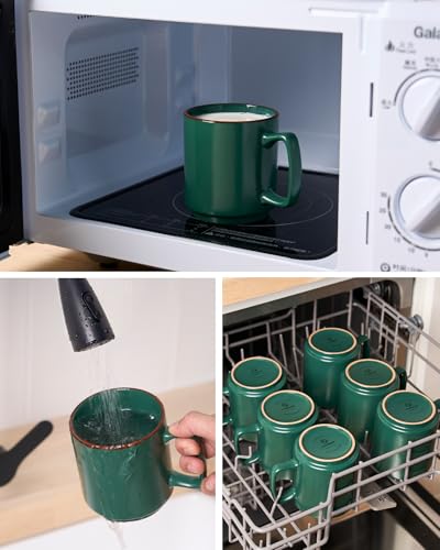 Coffee Mugs Set of 6 (Dark Green / 6pcs)