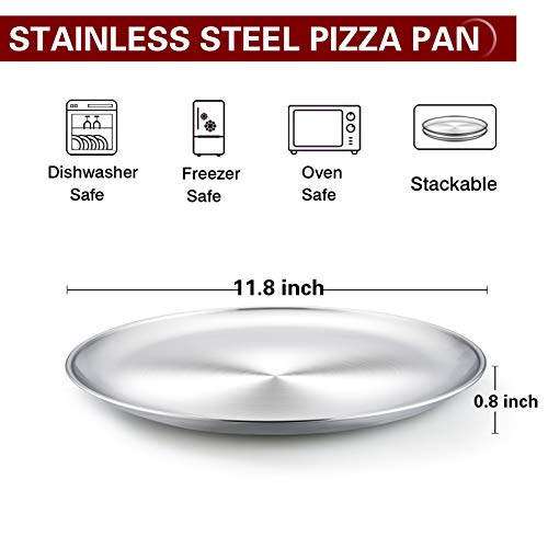 Pizza Pan 12 inch Stainless Steel Pizza Pan Set of 2 (12 Inch)