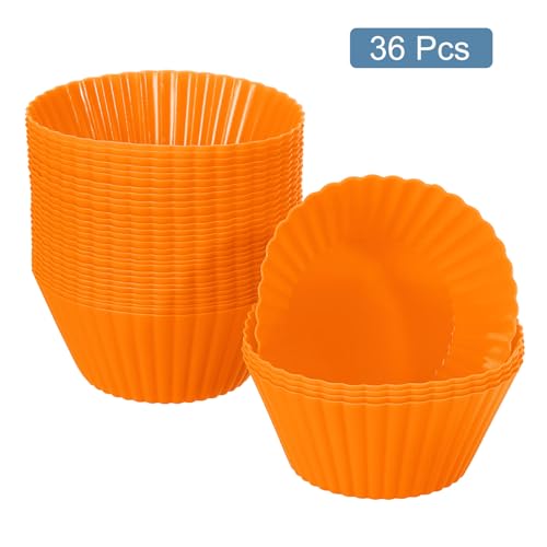 36Pcs Silicone Cupcake Liners (Orange / 2")