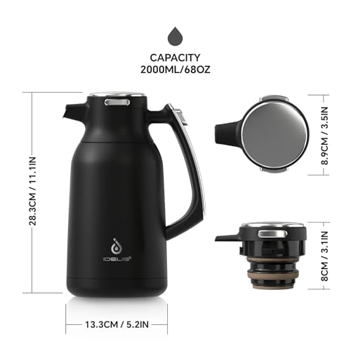 Thermal Coffee Carafe 68oz (Black / 68 Ounces)