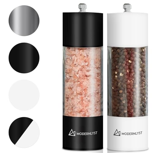 Manual Salt and Pepper Grinder Set of 2 (Black/White)