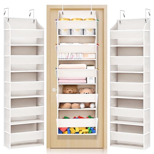 2 Pack 5 tier Over the Door Organizer Beige (Beige / 2 Pack-5 Tier)
