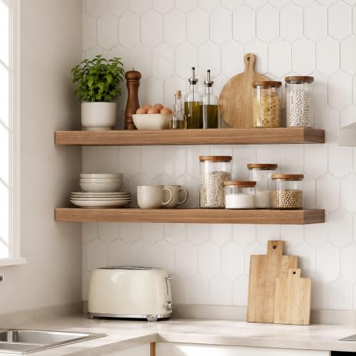 31.5" Floating Shelves for Wall (Walnut / 31.5 Inches)
