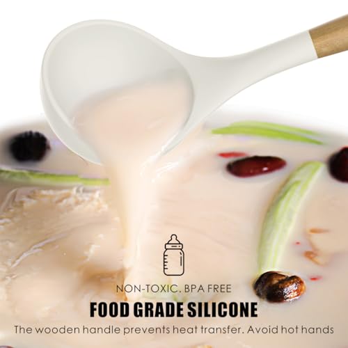 Silicone Cooking Utensils Set (Cream White)